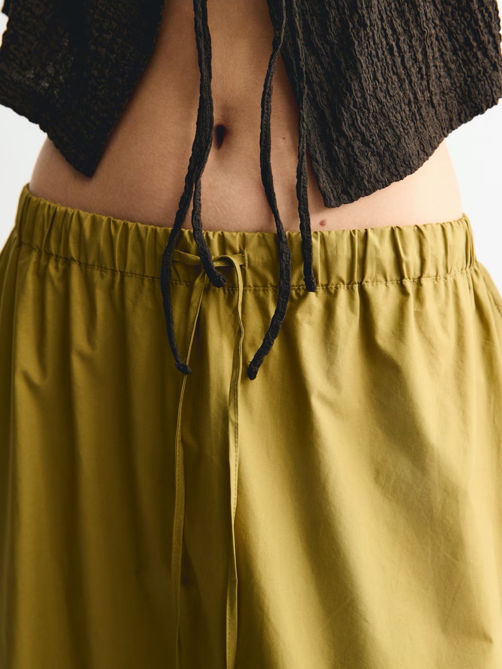H&M Olive Green Full-Length Maxi Skirt with Elastic Waist - Picture 4 of 7